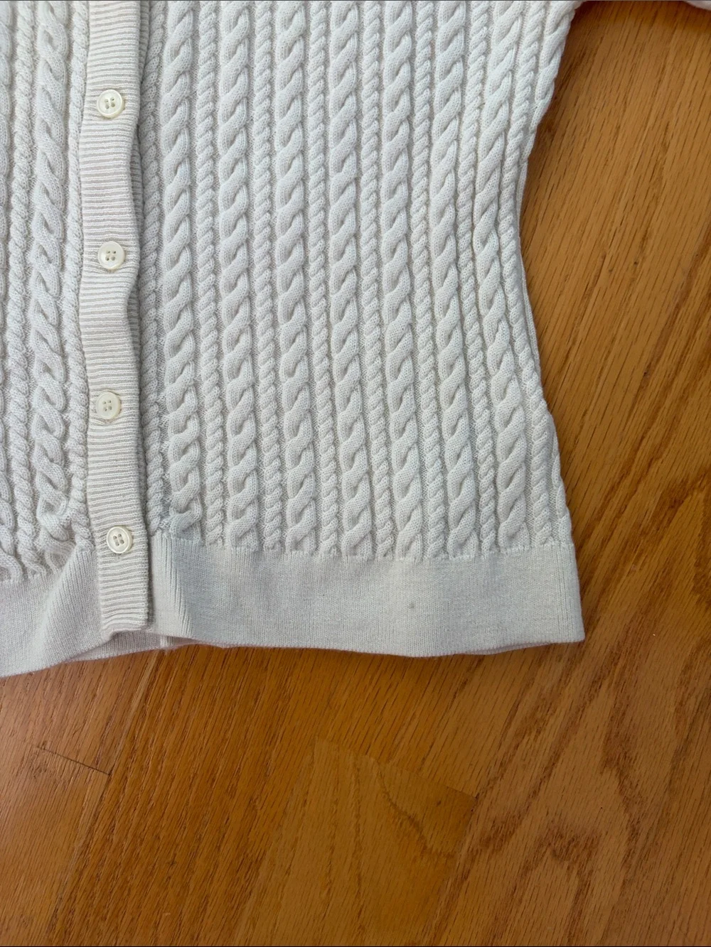 J.Crew cableknit crewneck cardigan in Merino wool cream size large